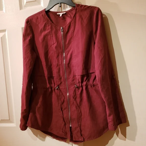 Maurices Round Neck Solid Drawcord Waist Jacket - Picture 2 of 9